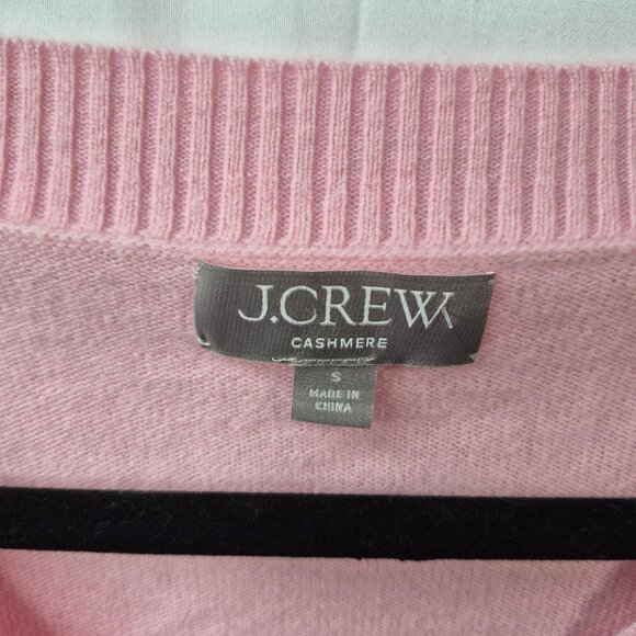 J Crew Sweater Womens S Pink 100% Cashmere Knit Cardigan Cropped V Neck - Picture 5 of 8